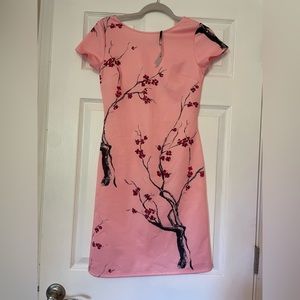 NWT Pink Floral Cocktail Dress with Cut Out Back Women Small